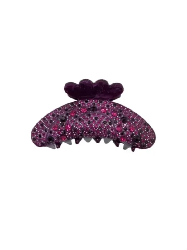 Black Colour Hats & Hair Accessories | Gifts Under £50^T Hair Claw Premium Dark Purple With Rhinestones 5503 DP-