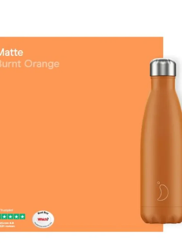Chilly's Water Bottles Water Bottles^Chilly's S Water Bottle Matt Burnt Orange 500ml B500MABOR