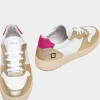 D.A.T.E. Footwear | Footwear^Court Laminated White Platinum Trainers W997-CR-LM-WM