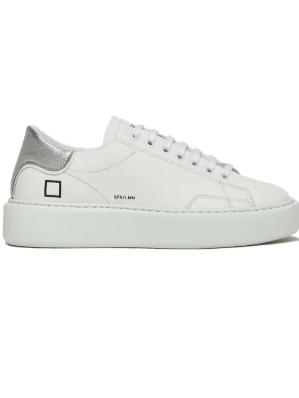 D.A.T.E. Footwear | Footwear^Sfera Laminated White Silver Trainers W401-SF-LM-WS