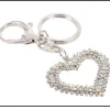 Black Colour Gifts Under £50 | Keyrings^Diamanté T Silver Heart Keyring T1116
