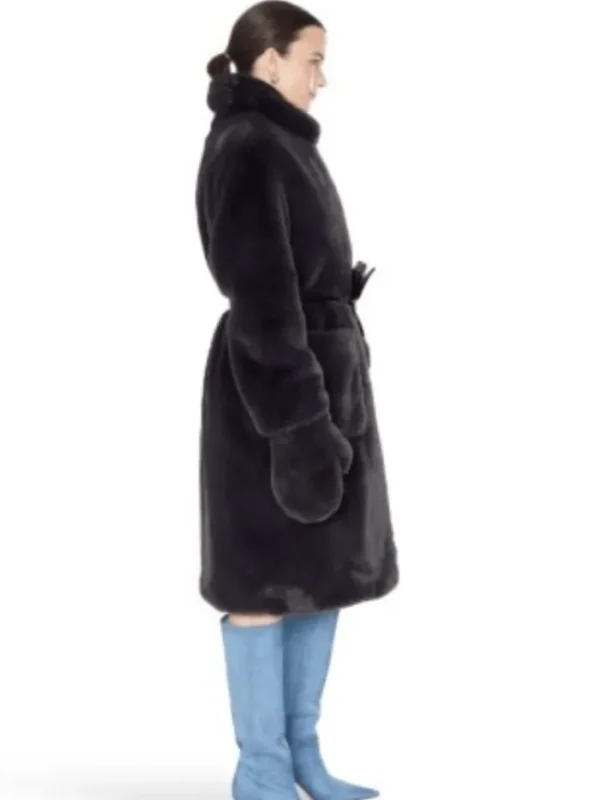 Freed Coats And Jackets | Faux Fur Edit^Lily Long Faux Fur Coat in Coal Black