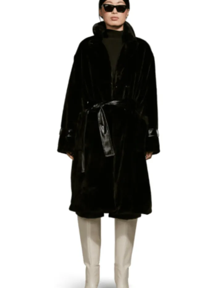 freed_violet_faux_fur_lon_1.webp Freed Coats And Jackets | Faux Fur Edit^Violet Faux Fur Long Coat In Black