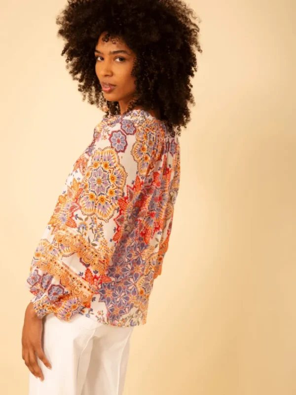 Hale Bob Tops | Gifts Under £250^LILITH Ivory With Print Top H43EK220A Col IVR