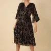 Hale Bob Dresses | Party Wear^RAVEN Velvet Burnout Midi Dress In Navy 47DY620A
