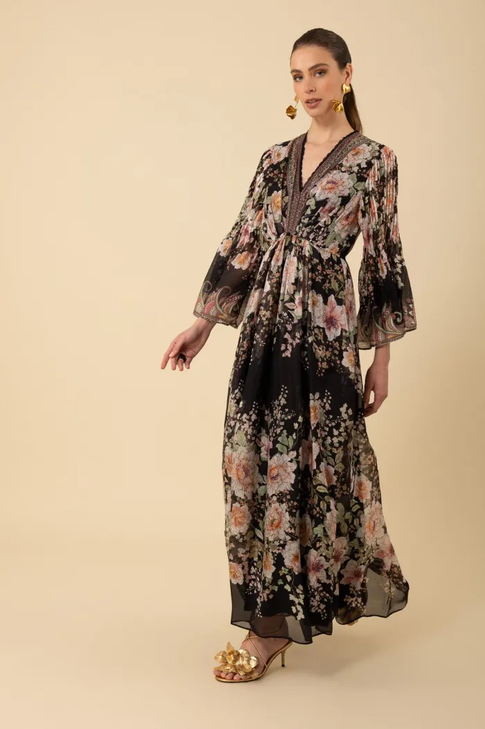 hale_bob_womens_alanna_pa_0.webp Hale Bob Dresses | Party Wear^Women's ALANNA Patterned Maxi Dress In Black 4YPR652A Col BLK