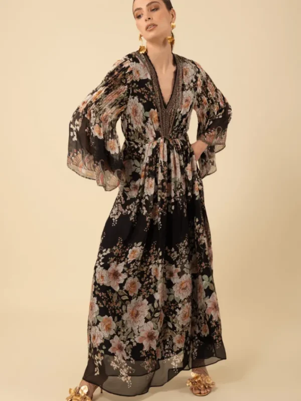 Hale Bob Dresses | Party Wear^Women's ALANNA Patterned Maxi Dress In Black 4YPR652A Col BLK