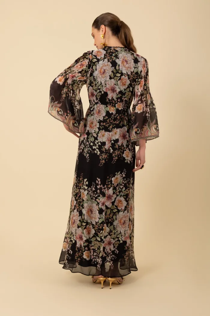 hale_bob_womens_alanna_pa_2.webp Hale Bob Dresses | Party Wear^Women's ALANNA Patterned Maxi Dress In Black 4YPR652A Col BLK