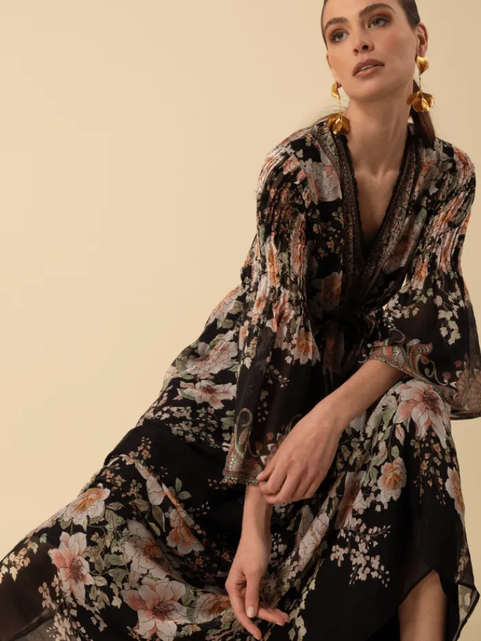 hale_bob_womens_alanna_pa_3.webp Hale Bob Dresses | Party Wear^Women's ALANNA Patterned Maxi Dress In Black 4YPR652A Col BLK