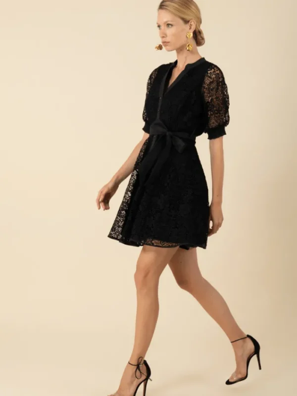 Hale Bob Dresses | Party Wear^Women's CHRISTINA Floral And Paisley Black Lace Mini Dress 51