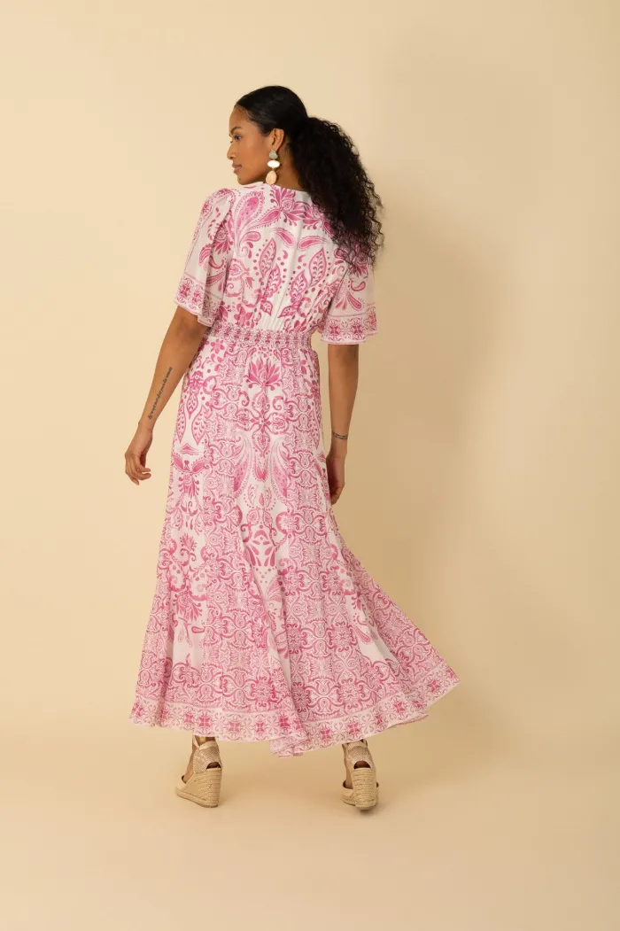 hale_bob_womens_ellis_pin_1.webp Hale Bob Dresses | Party Wear^Women's ELLIS Pink Patterned Maxi Dress 4ZEK622A Col PNK