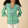 Hale Bob Tops | Luxury Gifts^Women's KIMBER V Neck Top In Green 52DP212A