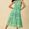 Hale Bob Dresses | Luxury Gifts^Women's LIV Green Sleeveless Midi Dress 52DP612A
