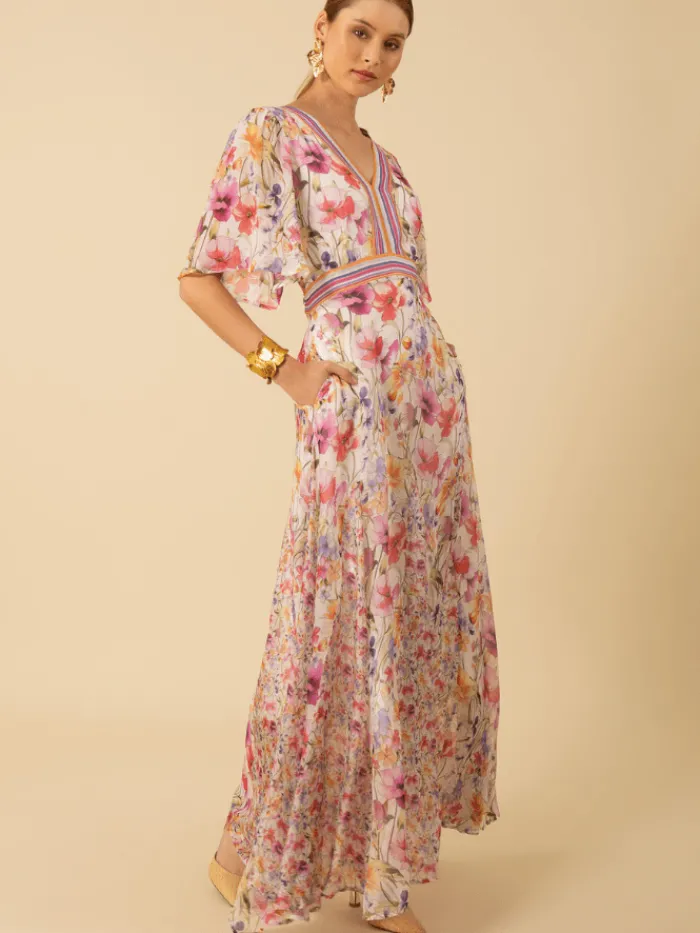 hale_bob_womens_mariam_ch_1.webp Hale Bob Dresses | Luxury Gifts^Women's MARIAM Chiffon Patterned Maxi Dress 51PS664A