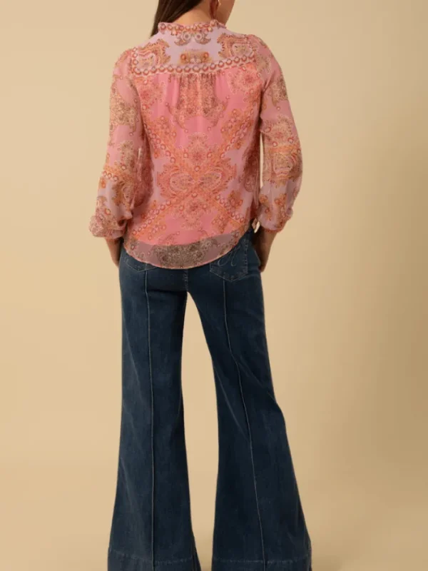 Hale Bob Party Wear | Tops^Women's RENATA Georgette Top In Coral 4YAS210A Col COR