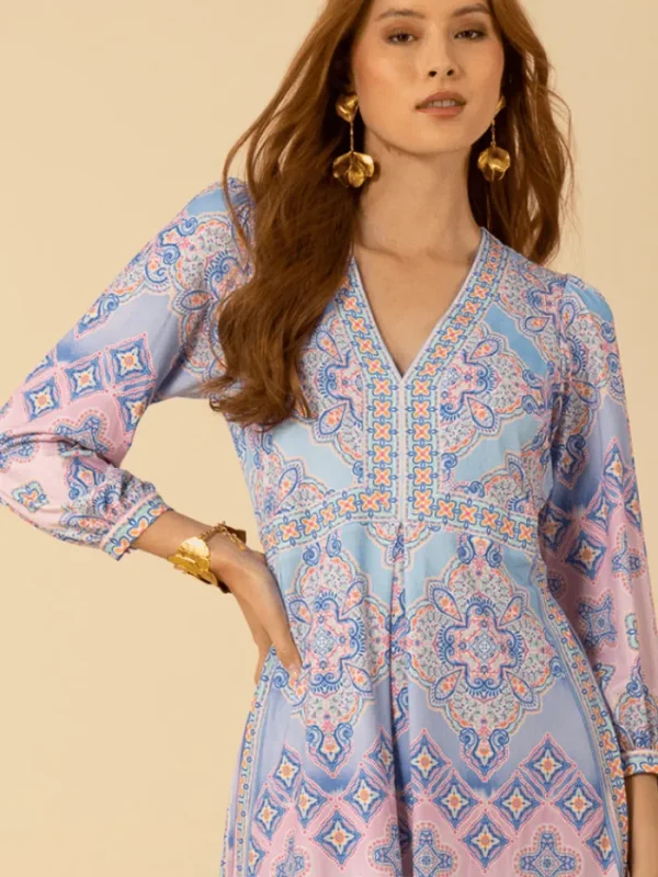 Hale Bob Dresses | Luxury Gifts^Women's SEVYN Blue Patterned Knee Length Dress 51AY612A