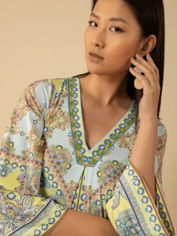 Hale Bob Dresses | Party Wear^Women's ZARIAH Mini Dress In Turquoise Pattern 4YAS610B Col T