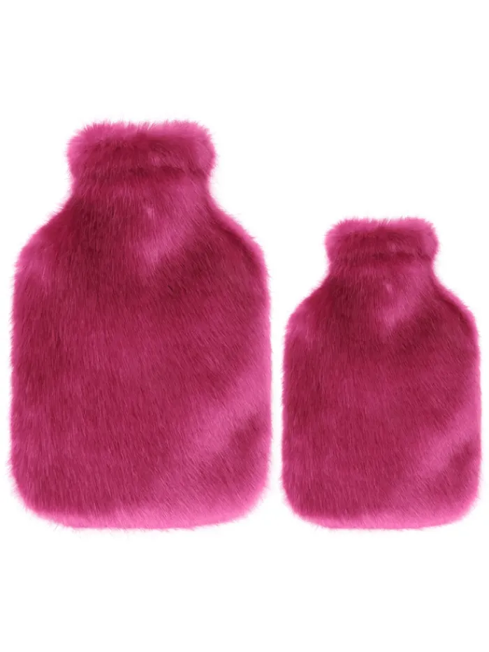 helen_moore_cs_standard_r_0.webp Helen Moore Faux Fur Accessories | Gifts Under £100^(CS) Standard Raspberry Faux Fur Hot Water Bottle