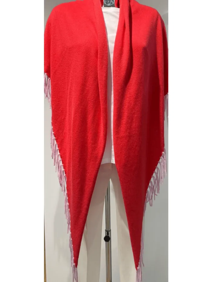 herzens_angelegenheit_wom_0-2.webp Herzen’s Angelegenheit Coats And Jackets | Knitwear^Women's Wool And Cashmere Deep Coral Cape With