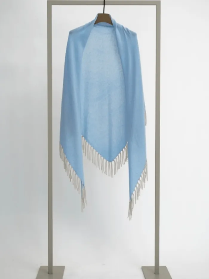 herzens_angelegenheit_wom_1-1.webp Herzen’s Angelegenheit Coats And Jackets | Knitwear^Women's Wool And Cashmere Sky Blue Cape With St