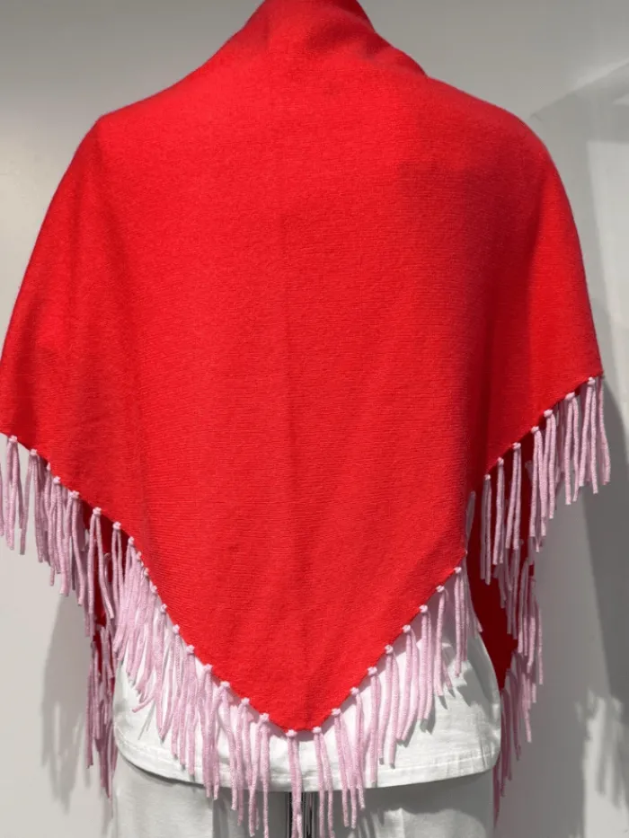 herzens_angelegenheit_wom_1-2.webp Herzen’s Angelegenheit Coats And Jackets | Knitwear^Women's Wool And Cashmere Deep Coral Cape With