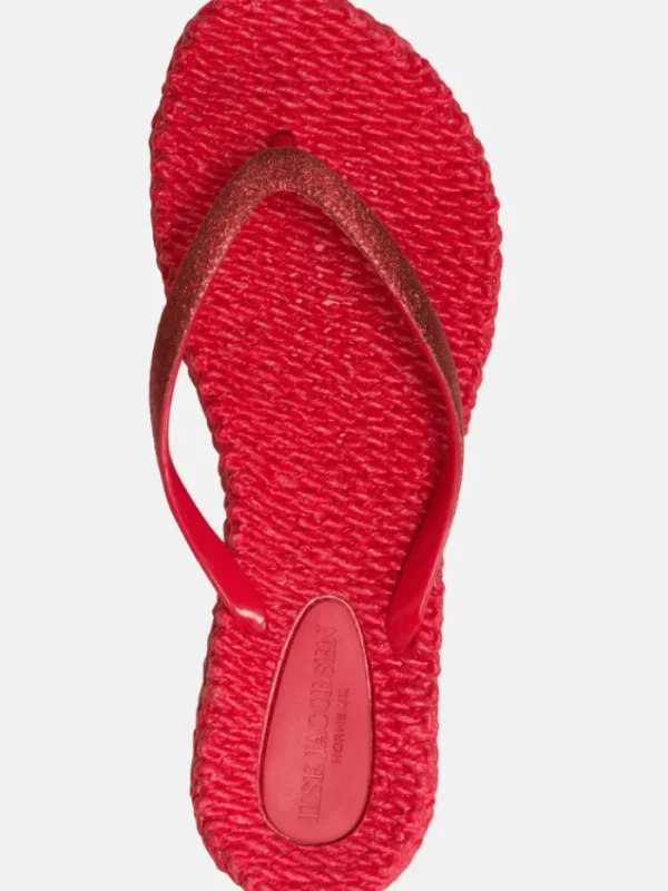 Ilse Jacobsen Footwear | Footwear^Flip Flops With Glitter Deep Red CHEERFUL01 303