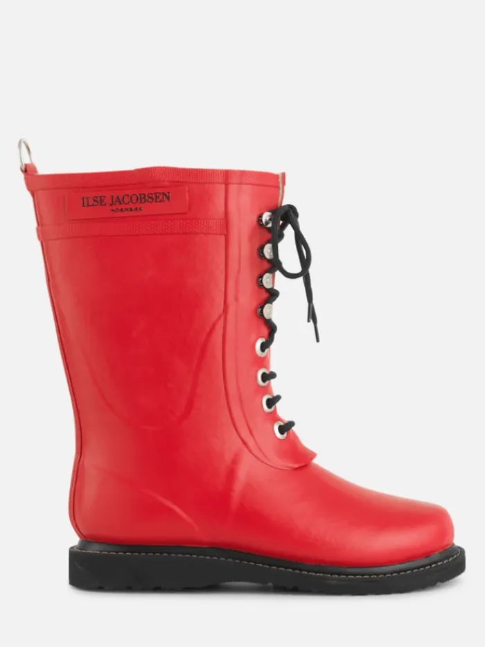 ilse_jacobsen_medium_leng_1-1.webp Ilse Jacobsen Footwear | Footwear^Medium Length Rubber Lace Up Wellington Boots Deep Red R