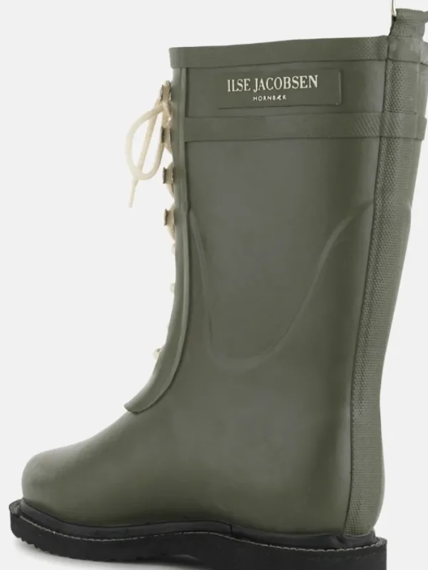 Ilse Jacobsen Footwear | Footwear^RUB15 Medium Length Rubber Lace Up Wellington Boots Army