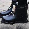 Ilse Jacobsen Footwear | Footwear^Short Rubber Lace Up Wellington Boots Black RUB2 001