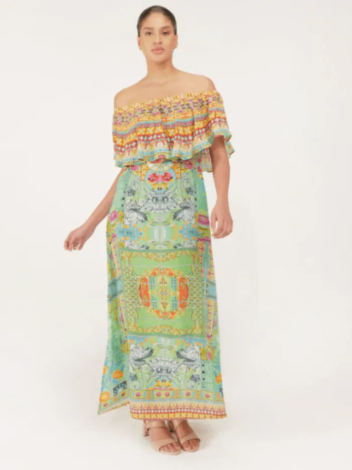 inoa_capri_ladybell_off_t_0.webp Inoa Dresses | Beachwear^Capri Ladybell Off The Shoulder Maxi Dress With Crystals
