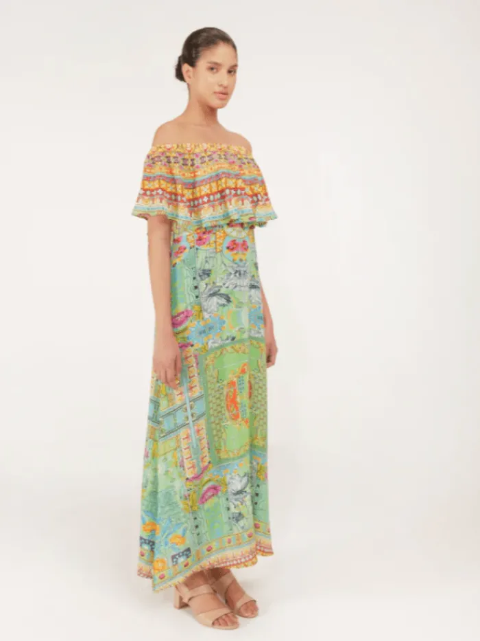 inoa_capri_ladybell_off_t_1.webp Inoa Dresses | Beachwear^Capri Ladybell Off The Shoulder Maxi Dress With Crystals