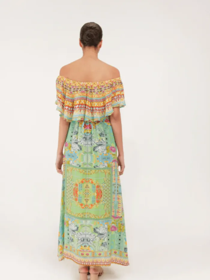 inoa_capri_ladybell_off_t_2.webp Inoa Dresses | Beachwear^Capri Ladybell Off The Shoulder Maxi Dress With Crystals