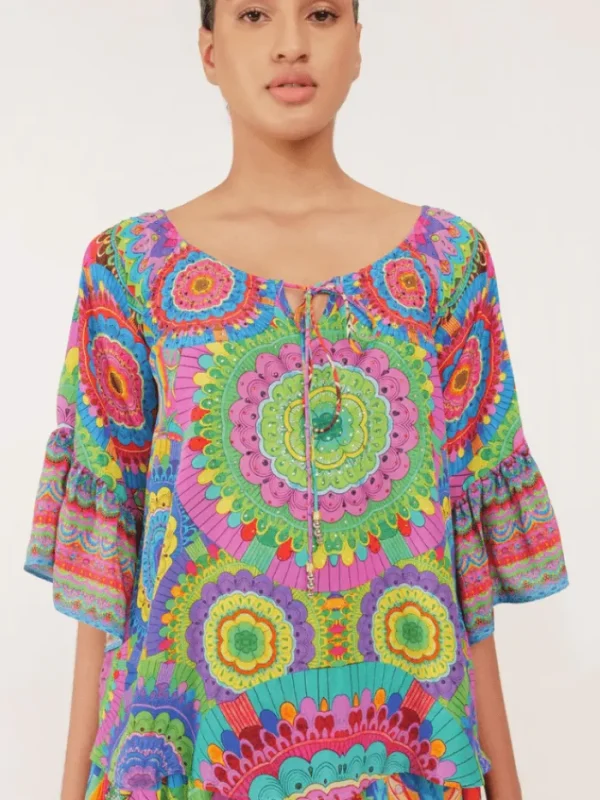 Inoa Tops | Beachwear^Roma Kentia Bright Multi Print Top With Crystals