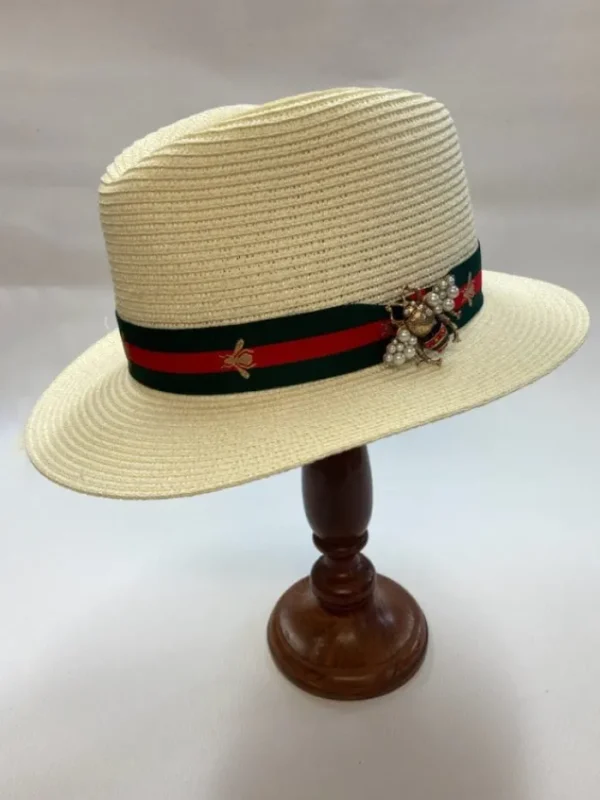 Izzi Hats Hats & Hair Accessories | Gifts Under £50^Izzi Accessories Fedora Cream Bee Hat Green/Red SH374