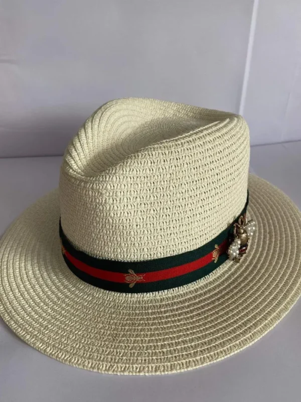 Izzi Hats Hats & Hair Accessories | Gifts Under £50^Izzi Accessories Fedora Cream Bee Hat Green/Red SH374