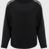 Joseph Ribkoff Knitwear | Gifts Under £100^Black Jumper With Lace Sequin Trim 244910 Col 11