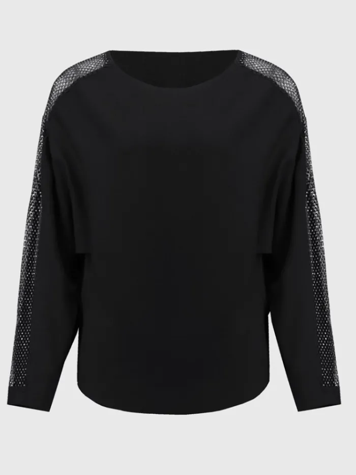 joseph_ribkoff_black_jump_0.webp Joseph Ribkoff Knitwear | Gifts Under £100^Black Jumper With Lace Sequin Trim 244910 Col 11