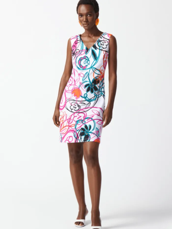 joseph_ribkoff_colourful__1.webp Joseph Ribkoff Dresses | Gifts Under £250^Colourful Scribble Print Sheath Dress 242191 Col 2539