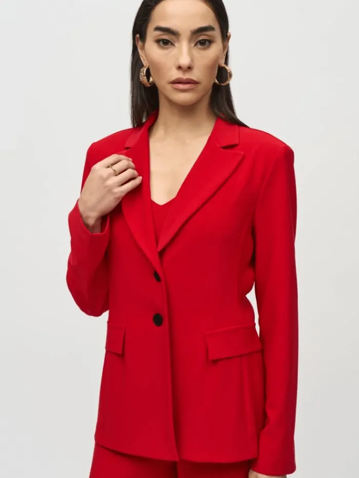 joseph_ribkoff_fitted_bla_1.webp Joseph Ribkoff Coats And Jackets | Party Wear^Fitted Blazer In Lipstick Red 244095 Col 3229