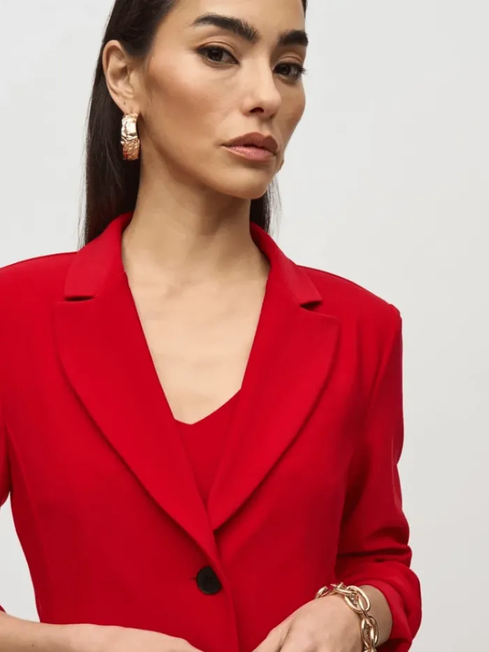 joseph_ribkoff_fitted_bla_3.webp Joseph Ribkoff Coats And Jackets | Party Wear^Fitted Blazer In Lipstick Red 244095 Col 3229
