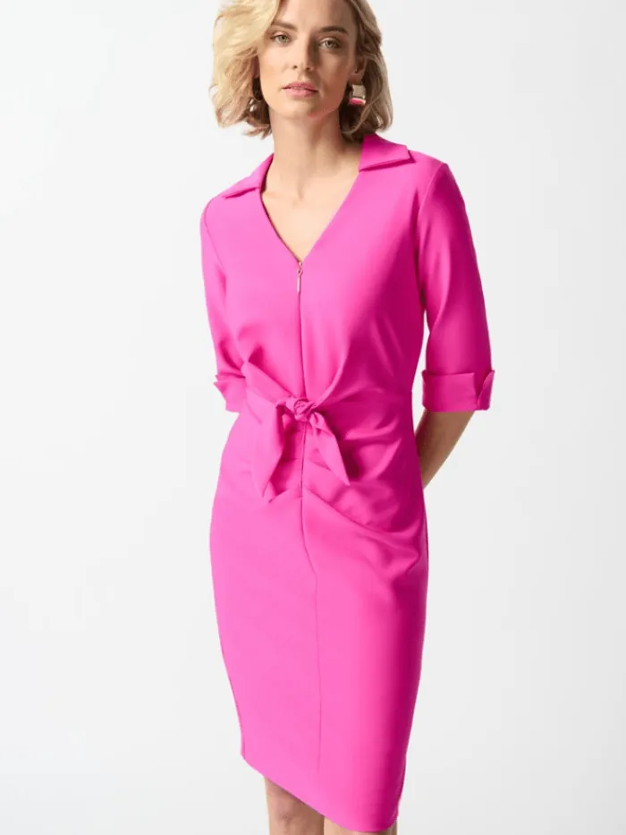 joseph_ribkoff_lux_twill__0-1.webp Joseph Ribkoff Dresses | Gifts Under £250^Lux Twill Sheath Dress In Pink 242011 Col 4202