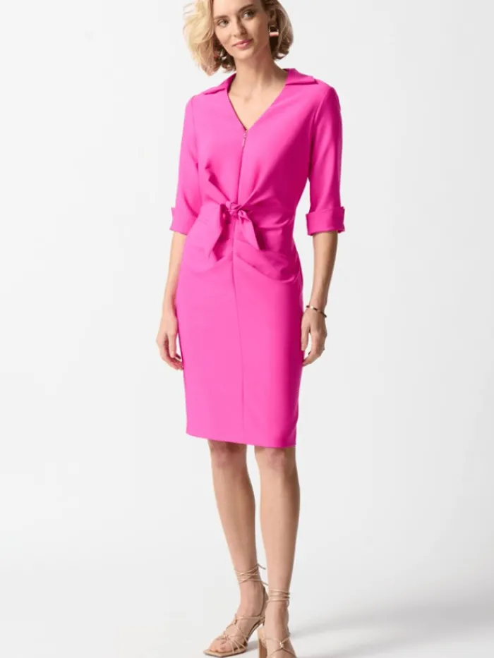 joseph_ribkoff_lux_twill__1-1.webp Joseph Ribkoff Dresses | Gifts Under £250^Lux Twill Sheath Dress In Pink 242011 Col 4202