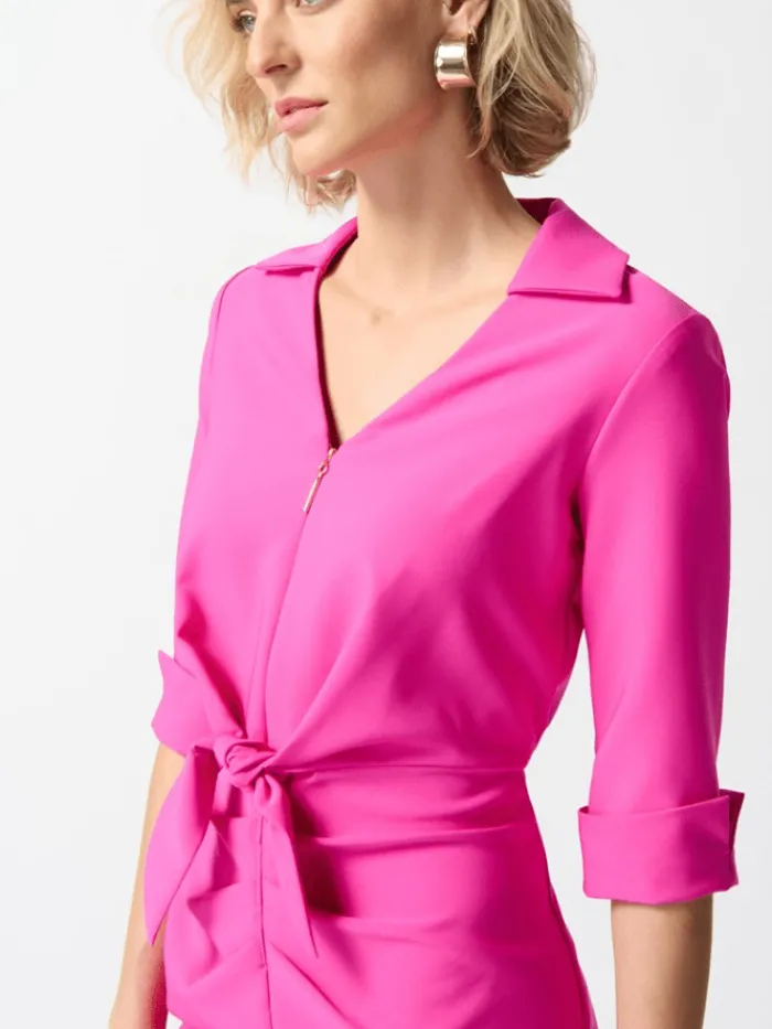 joseph_ribkoff_lux_twill__2-1.webp Joseph Ribkoff Dresses | Gifts Under £250^Lux Twill Sheath Dress In Pink 242011 Col 4202