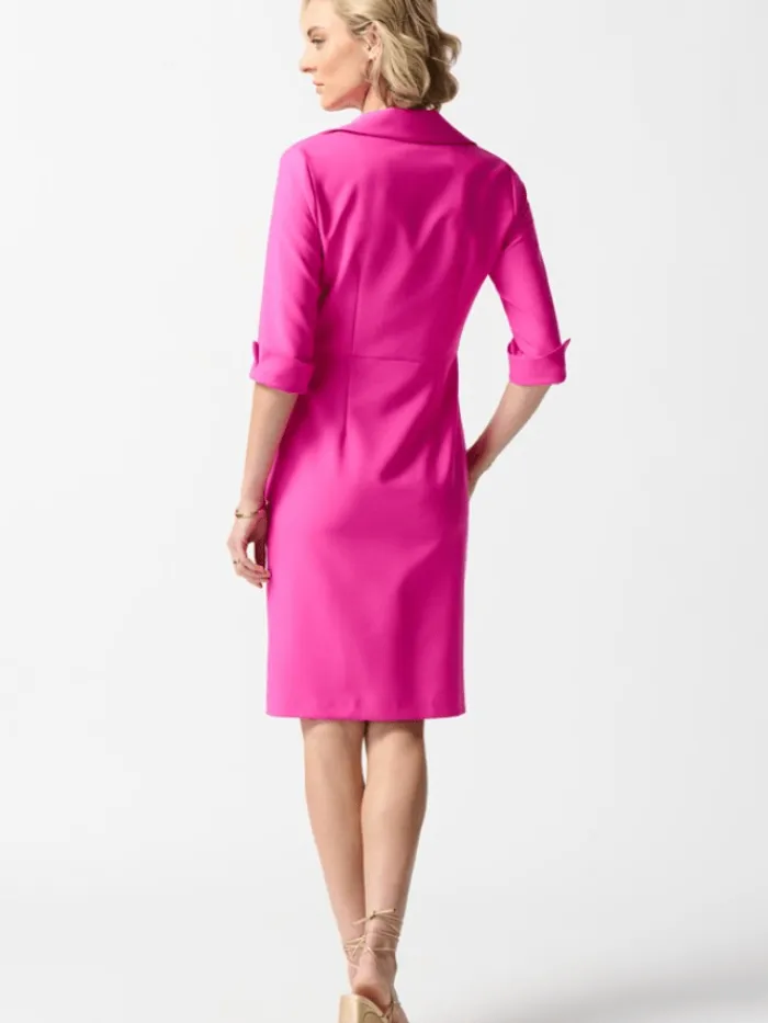 joseph_ribkoff_lux_twill__3.webp Joseph Ribkoff Dresses | Gifts Under £250^Lux Twill Sheath Dress In Pink 242011 Col 4202