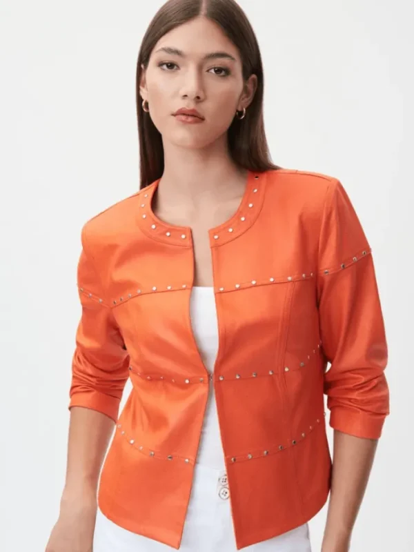 Joseph Ribkoff Coats And Jackets | Gifts Under £100^Orange Vegan Leather Studded Jacket 232904 57