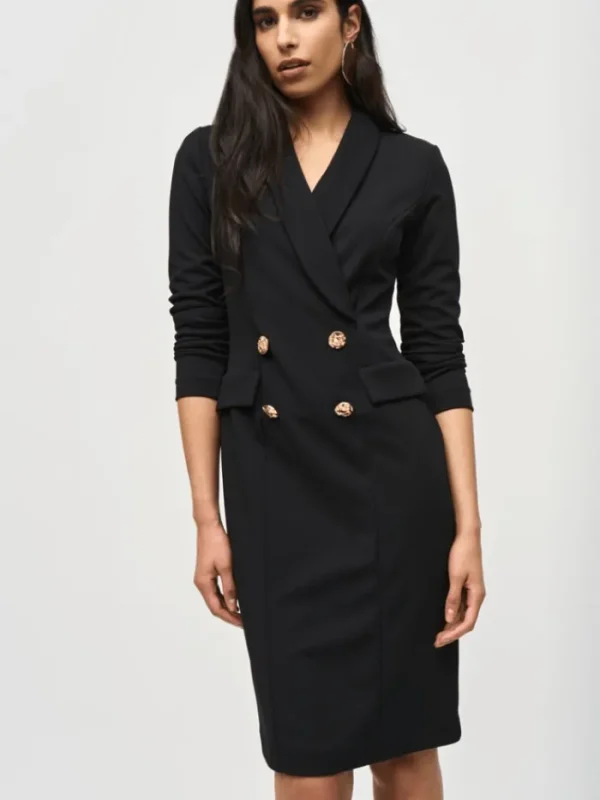 Joseph Ribkoff Dresses | Party Wear^Scuba Crepe Coat Dress In Black 243146 Col 11