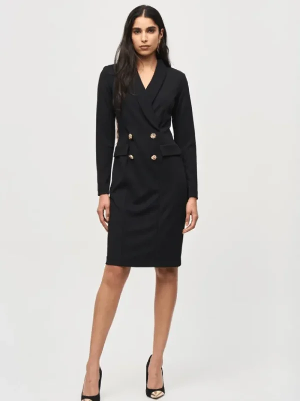 Joseph Ribkoff Dresses | Party Wear^Scuba Crepe Coat Dress In Black 243146 Col 11