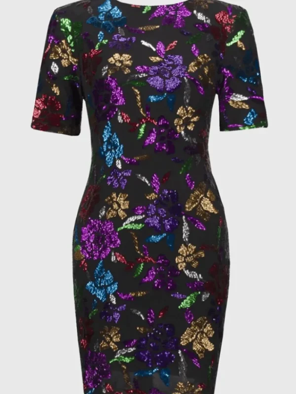Joseph Ribkoff Dresses | Party Wear^Sequined Mesh Floral Print Sheath Dress 244180 Col 178