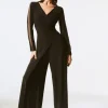 Joseph Ribkoff Party Wear | Dresses^Signature Women's Black Silky Knit Culotte Jumpsuit 243