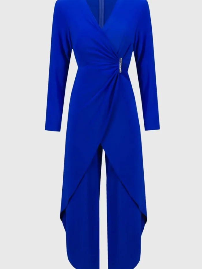 joseph_ribkoff_silky_knit_0-2.webp Joseph Ribkoff Dresses | Party Wear^Silky Knit Wrap Culotte Jumpsuit In Royal Sapphire 2441